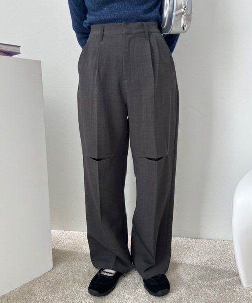 Birthday room(バースデイルーム)の「〈セットアップ対応〉スリットスラックス / slit slacks(スラックス・レディース・ブラック/グレー・FREE)」の20枚目の写真