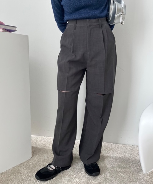 Birthday room(バースデイルーム)の「〈セットアップ対応〉スリットスラックス / slit slacks(スラックス・レディース・ブラック/グレー・FREE)」の21枚目の写真