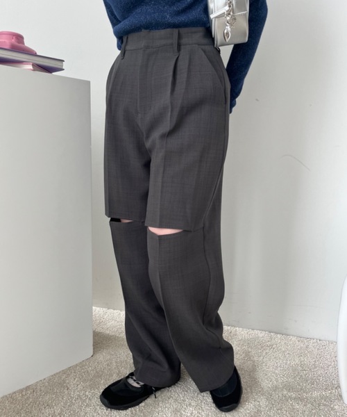 Birthday room(バースデイルーム)の「〈セットアップ対応〉スリットスラックス / slit slacks(スラックス・レディース・ブラック/グレー・FREE)」の22枚目の写真