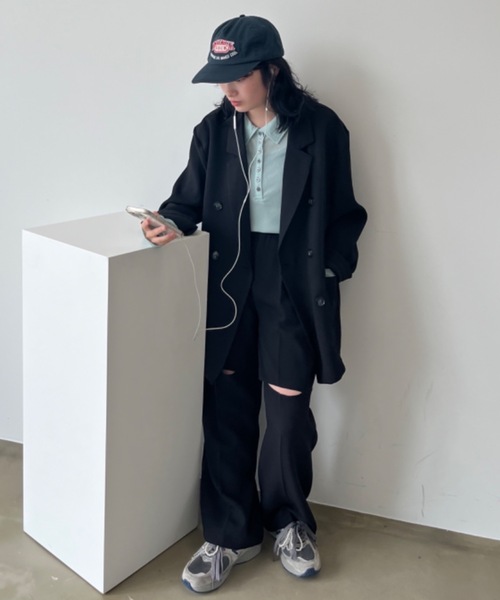 Birthday room(バースデイルーム)の「〈セットアップ対応〉スリットスラックス / slit slacks(スラックス・レディース・ブラック/グレー・FREE)」の3枚目の写真