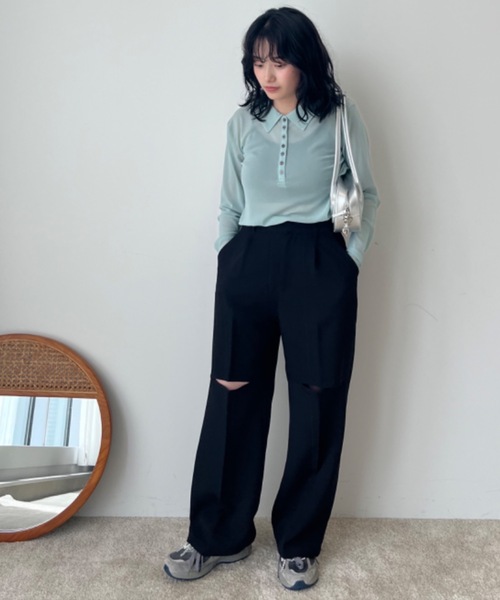 Birthday room(バースデイルーム)の「〈セットアップ対応〉スリットスラックス / slit slacks(スラックス・レディース・ブラック/グレー・FREE)」の5枚目の写真