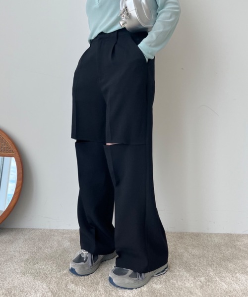 Birthday room(バースデイルーム)の「〈セットアップ対応〉スリットスラックス / slit slacks(スラックス・レディース・ブラック/グレー・FREE)」の12枚目の写真