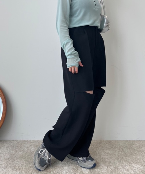 Birthday room(バースデイルーム)の「〈セットアップ対応〉スリットスラックス / slit slacks(スラックス・レディース・ブラック/グレー・FREE)」の13枚目の写真