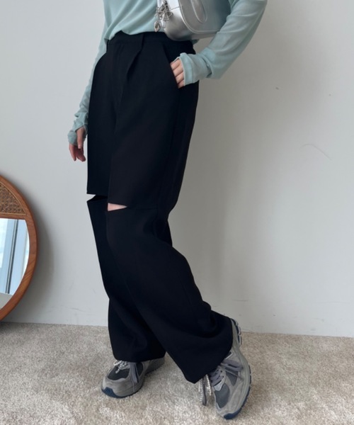 Birthday room(バースデイルーム)の「〈セットアップ対応〉スリットスラックス / slit slacks(スラックス・レディース・ブラック/グレー・FREE)」の14枚目の写真
