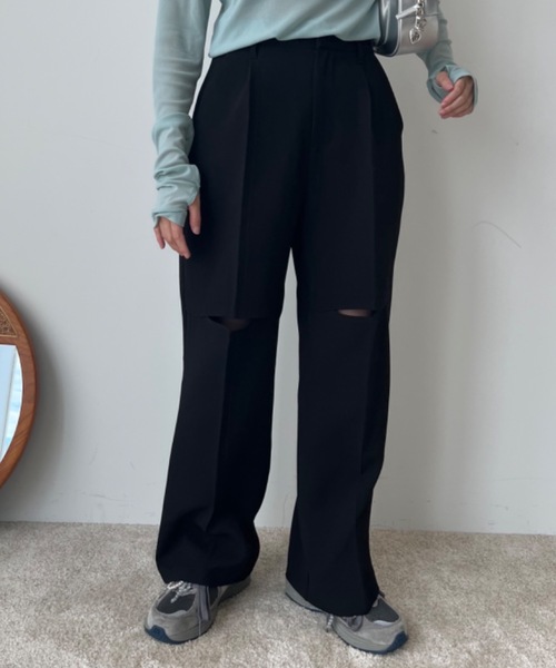 Birthday room(バースデイルーム)の「〈セットアップ対応〉スリットスラックス / slit slacks(スラックス・レディース・ブラック/グレー・FREE)」の15枚目の写真
