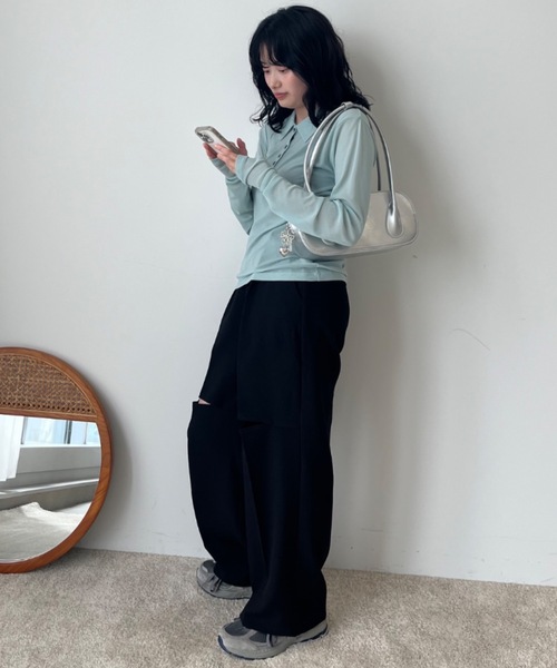 Birthday room(バースデイルーム)の「〈セットアップ対応〉スリットスラックス / slit slacks(スラックス・レディース・ブラック/グレー・FREE)」の8枚目の写真