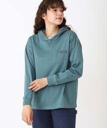  JEANS 新品グリーン パーカー ZI-ON（ジーオン）の「裏起毛 配色ステッチスウェットパーカー