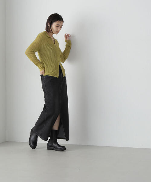 NATURAL BEAUTY BASIC（ナチュラルビューティーベーシック）の「フロントスリットナローデニムスカート（デニムスカート・レディース・ブラック/ブルー・SMALL/MEDIUM）」の21枚目の写真