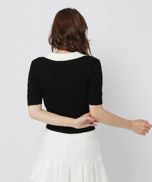 3.3 Field Trip （3.3フィールドトリップ）の「3.3 Field Trip／スキッパーニットT（ニット/セーター・レディース・ブラック/チャコール/グリーン・FREE）」の11枚目の写真