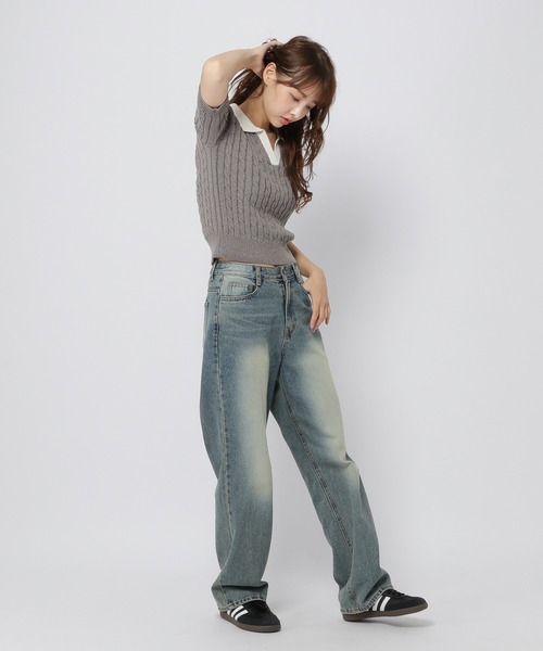 3.3 Field Trip （3.3フィールドトリップ）の「3.3 Field Trip／スキッパーニットT（ニット/セーター・レディース・ブラック/チャコール/グリーン・FREE）」の16枚目の写真