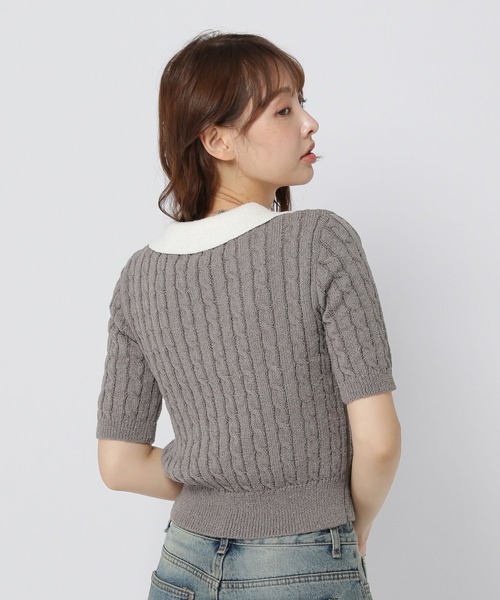 3.3 Field Trip （3.3フィールドトリップ）の「3.3 Field Trip／スキッパーニットT（ニット/セーター・レディース・ブラック/チャコール/グリーン・FREE）」の18枚目の写真