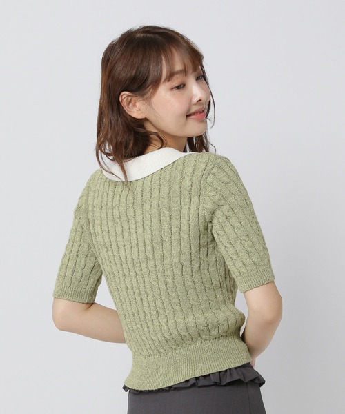 3.3 Field Trip （3.3フィールドトリップ）の「3.3 Field Trip／スキッパーニットT（ニット/セーター・レディース・ブラック/チャコール/グリーン・FREE）」の9枚目の写真