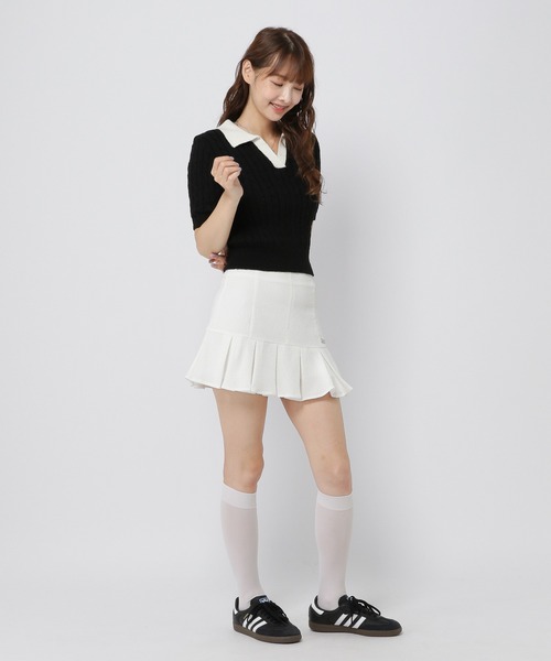 3.3 Field Trip （3.3フィールドトリップ）の「3.3 Field Trip／スキッパーニットT（ニット/セーター・レディース・ブラック/チャコール/グリーン・FREE）」の10枚目の写真