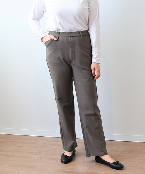 MB mint breeze(エムビーミントブリーズ)の「【L~6L 大きいサイズ】ストレッチストレートパンツ(その他パンツ・レディース・ブラック/カーキ/ベージュ/ネイビー・LL/3L/4L/L/5L/6L)」の3枚目の写真