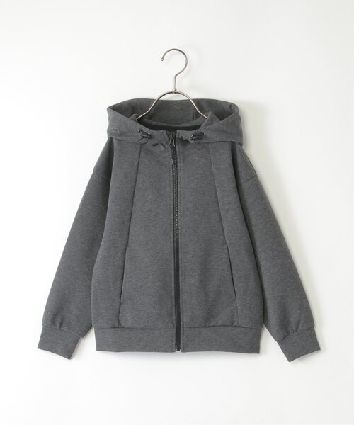 ikka（イッカ）の「【親子コーデ】テックストレッチパーカー（120~160cm）（パーカー・キッズ・チャコールグレー/ブラック・160/150/140/130/120）」の8枚目の写真