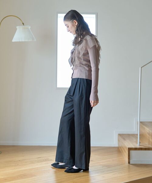 YECCA VECCA(イェッカヴェッカ)の「ラッフルレイヤードカーディガン(カーディガン/ボレロ・レディース・ライトグレー/ベージュ/ブラック・FREE)」の18枚目の写真