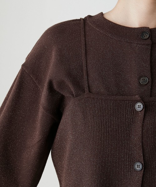 forksy.（フォルクシー）の「【forksy.】ラメニットビスチェ＆カーディガン2点セット（アンサンブル・レディース・ブラック/オフホワイト/ブラウン・FREE）」の11枚目の写真