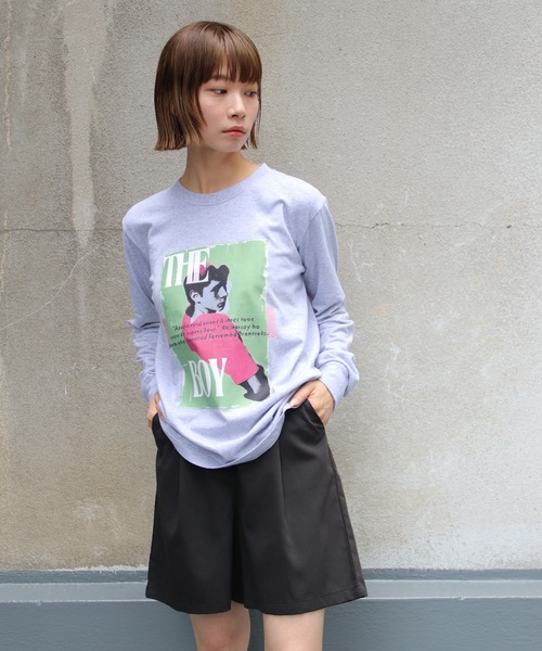 UNIT CHEST（ユニットチェスト）の「【UNIT CHEST】unique unisex long sleeve T-shirt/ユニークユニセックス ロンT OIF designer eggs コラボ The Boy by renyu iwano（Tシャツ/カットソー・レディース・杢グレー/ホワイト/ブラック・S/M/L）」の19枚目の写真