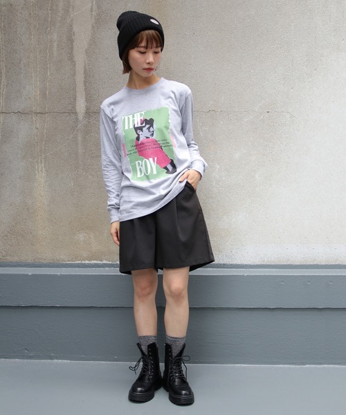 UNIT CHEST（ユニットチェスト）の「【UNIT CHEST】unique unisex long sleeve T-shirt/ユニークユニセックス ロンT OIF designer eggs コラボ The Boy by renyu iwano（Tシャツ/カットソー・レディース・杢グレー/ホワイト/ブラック・S/M/L）」の21枚目の写真