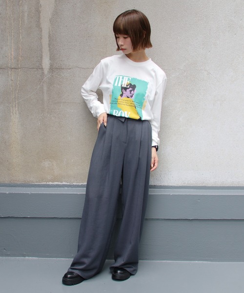 UNIT CHEST（ユニットチェスト）の「【UNIT CHEST】unique unisex long sleeve T-shirt/ユニークユニセックス ロンT OIF designer eggs コラボ The Boy by renyu iwano（Tシャツ/カットソー・レディース・杢グレー/ホワイト/ブラック・S/M/L）」の15枚目の写真