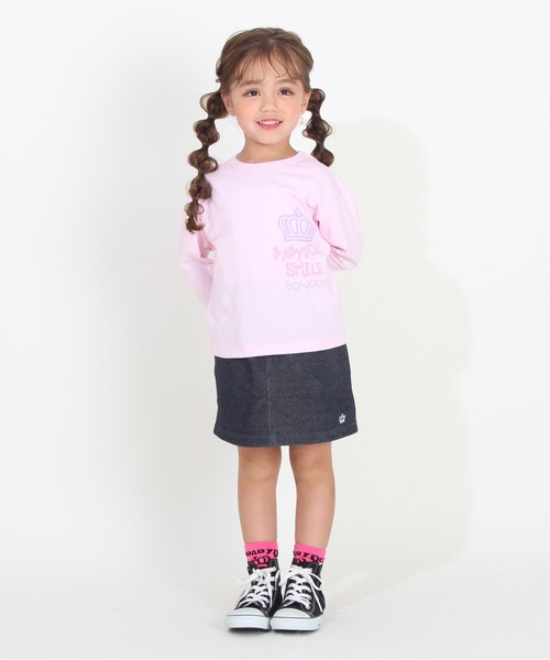 BABYDOLL（ベビードール）の「カットデニム スカート 9042K（デニムスカート・キッズ・ライトインディゴブルー・90cm/100cm/110cm/120cm/130cm/140cm/80ｃｍ）」の4枚目の写真