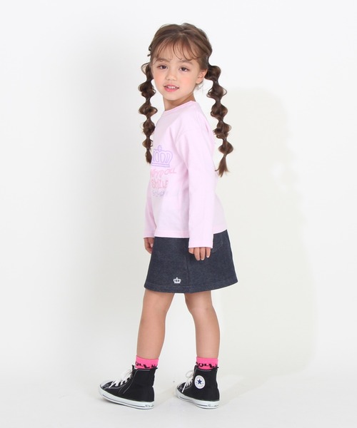 BABYDOLL（ベビードール）の「カットデニム スカート 9042K（デニムスカート・キッズ・ライトインディゴブルー・90cm/100cm/110cm/120cm/130cm/140cm/80ｃｍ）」の5枚目の写真