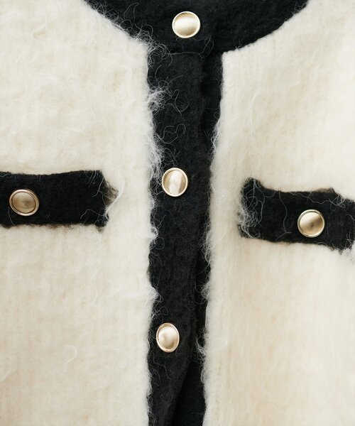 natural couture（ナチュラルクチュール）の「ほわほわ金釦ポケ付きカーディガン（カーディガン/ボレロ・レディース・モカ/ブルー/アイボリー/ブラック・FREE）」の13枚目の写真