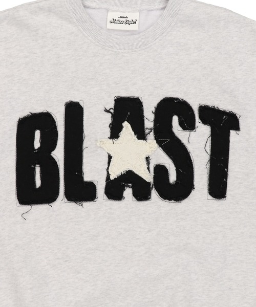 SPINNS（スピンズ）の「グランジ/リメイク風パッチワークロゴスウェット BLAST STAR（スウェット・メンズ・アッシュグレー/ブラック/ネイビー/ブラウン・ONESIZE）」の10枚目の写真