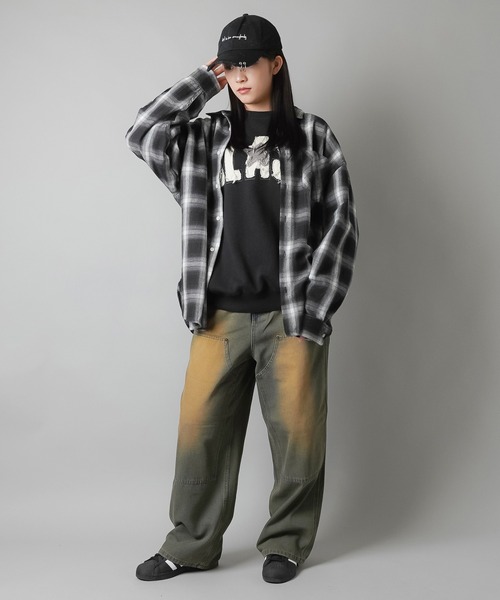 セール】グランジ/リメイク風パッチワークロゴスウェット BLAST