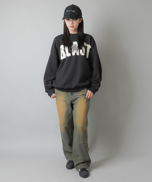 SPINNS（スピンズ）の「グランジ/リメイク風パッチワークロゴスウェット BLAST STAR（スウェット・メンズ・アッシュグレー/ブラック/ネイビー/ブラウン・ONESIZE）」の22枚目の写真