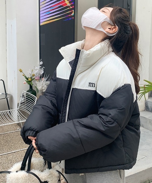 セール】配色切り替えエコダウンジャケット（ダウンジャケット/コート