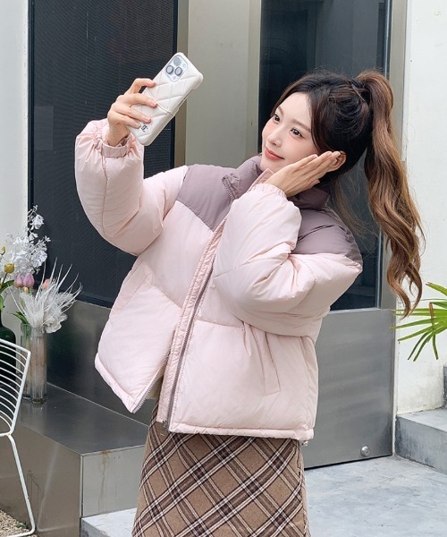 Ritzy（リッツィー）の「配色切り替えエコダウンジャケット（ダウンジャケット/コート・レディース・ブラック/ピンク/ベージュ・M/L）」の9枚目の写真