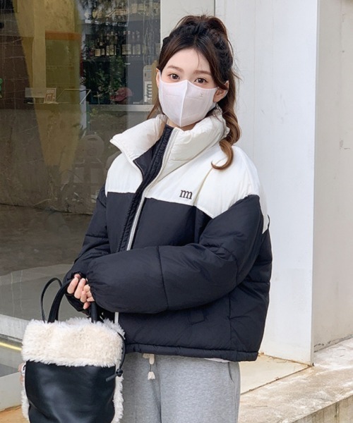 セール】配色切り替えエコダウンジャケット（ダウンジャケット/コート