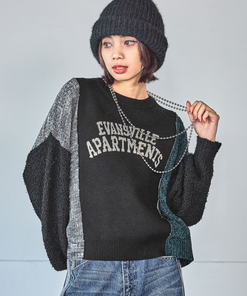 【セール】ニットMIXロゴジャガードプルオーバー（ニット/セーター）｜PAGEBOY（ページボーイ）