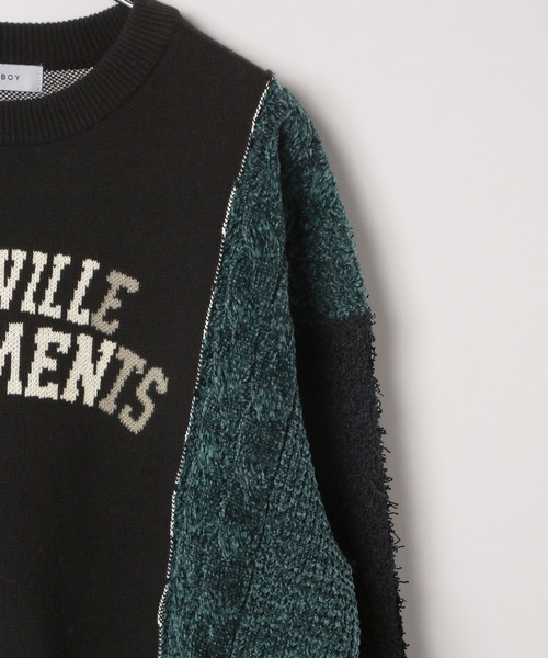 ニットMIXロゴジャガードプルオーバー（ニット/セーター）｜PAGEBOY