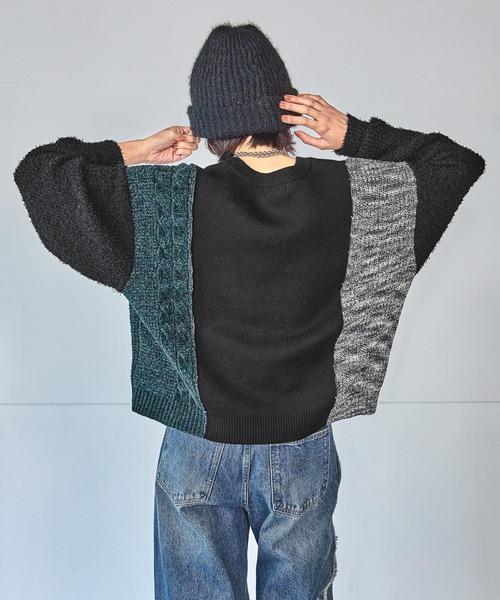 PAGEBOY（ページボーイ）の「ニットMIXロゴジャガードプルオーバー（ニット/セーター・レディース・ブルー系その他/オフホワイト/ブラック・FREE）」の11枚目の写真