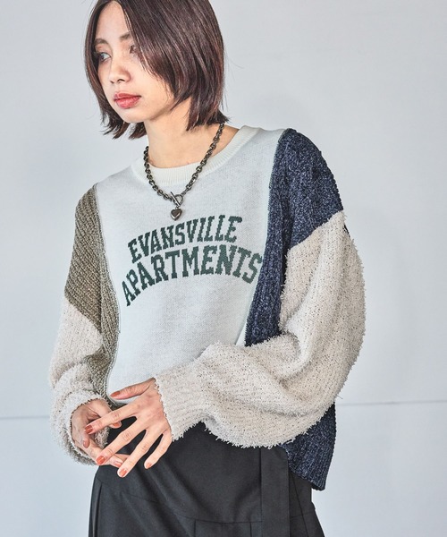 PAGEBOY（ページボーイ）の「ニットMIXロゴジャガードプルオーバー（ニット/セーター・レディース・ブルー系その他/オフホワイト/ブラック・FREE）」の22枚目の写真