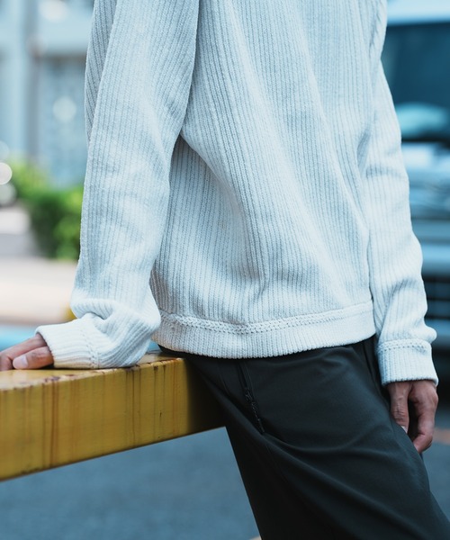 UNION STATION(ユニオンステーション)の「*WEB限定 ランダムストライプ ルーズフィット モールニットセーター(ニット/セーター・メンズ・チャコールグレー/ホワイト/ネイビー/ブラック・L/M)」の21枚目の写真