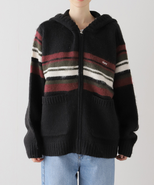 OBEY(オベイ)の「【OBEY / オベイ】 MYERS ZIP UP HOOD 151000093(ニット/セーター・レディース・ブラック/その他・SMALL)」の3枚目の写真