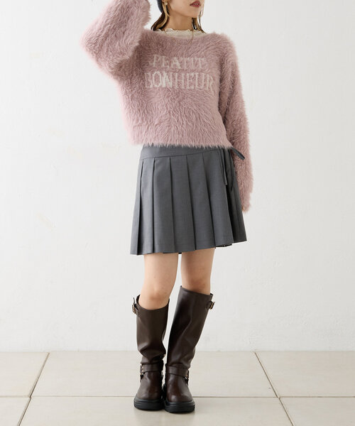 w closet（ダブルクローゼット）の「【２WAY】ロゴシャギーカーディガン（カーディガン/ボレロ・レディース・オフホワイト/グレー/ネイビー/ピンク・FREE）」の19枚目の写真