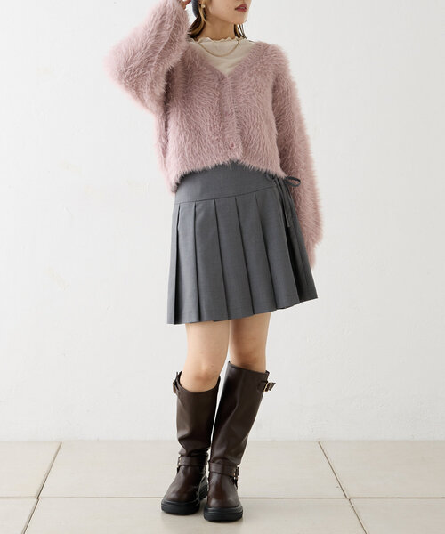 w closet（ダブルクローゼット）の「【２WAY】ロゴシャギーカーディガン（カーディガン/ボレロ・レディース・オフホワイト/グレー/ネイビー/ピンク・FREE）」の20枚目の写真
