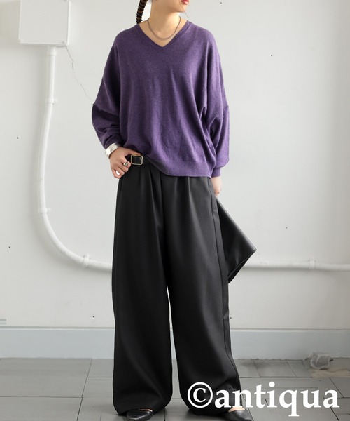antiqua(アンティカ)の「タックパンツ(その他パンツ・レディース・ブラック/ブルー/グレー・LARGE/MEDIUM)」の9枚目の写真