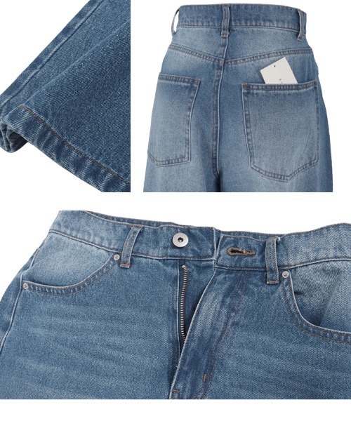 KOBE LETTUCE（コウベレタス）の「選べるサイズ カーブすぎないカーブデニム（デニムパンツ・レディース・ブラック/その他/ブルー・M/TM/PM/L）」の15枚目の写真