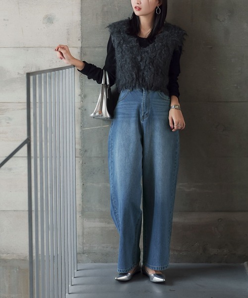 選べるサイズ カーブすぎないカーブデニム（デニムパンツ）｜KOBE