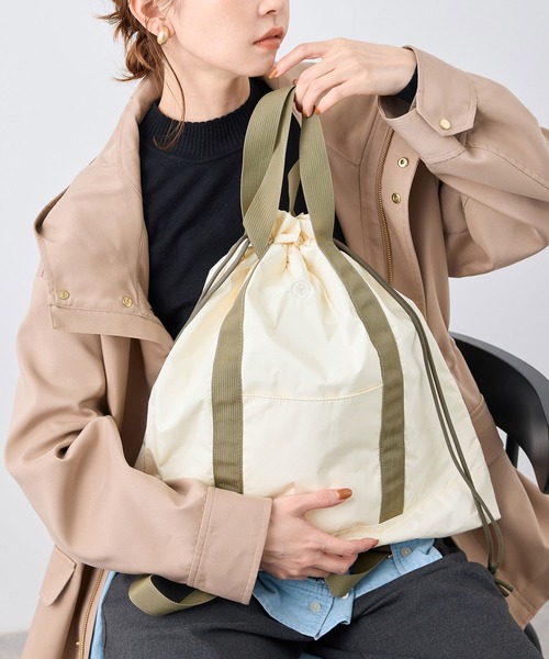 ROPE' PICNIC(ロペピクニック)の「撥水・A4対応・3WAY/ナイロンショルダートートバック(トートバッグ・レディース・ブラック/キナリ・FREE)」の1枚目の写真