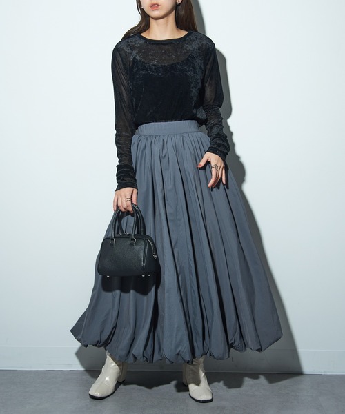 MAISON BREEZE reveur(メゾンブリーズレヴール)の「【MAISON BREEZE reveur】バルーンギャザースカート trc(スカート・レディース・ブラック/チャコールグレー/レッド・FREE)」の20枚目の写真