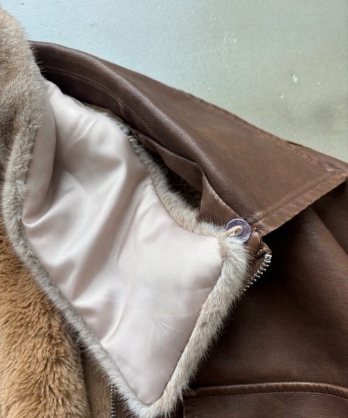 SHAGGIE（シャギー）の「【取り外し可能】フェイクファーカラーコート（ブルゾン・レディース・ブラック/キャメル・FREE）」の14枚目の写真