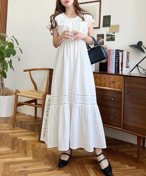 のり☆たま胡様　ワッシャーコットン　ティアードワンピース のり☆たま胡様 ワッシャーコットン ティアードワンピース
