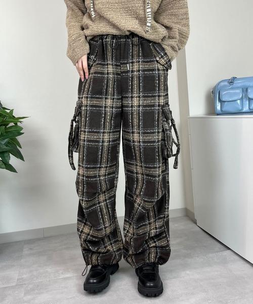 sevens（セブンズ）の「【sevens】PT チェックカーゴパンツ（カーゴパンツ・レディース・レッド/ダークブラウン/サックスブルー/ブラック・FREE）」の2枚目の写真