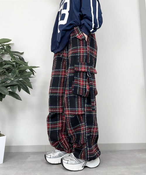 sevens（セブンズ）の「【sevens】PT チェックカーゴパンツ（カーゴパンツ・レディース・レッド/ダークブラウン/サックスブルー/ブラック・FREE）」の4枚目の写真